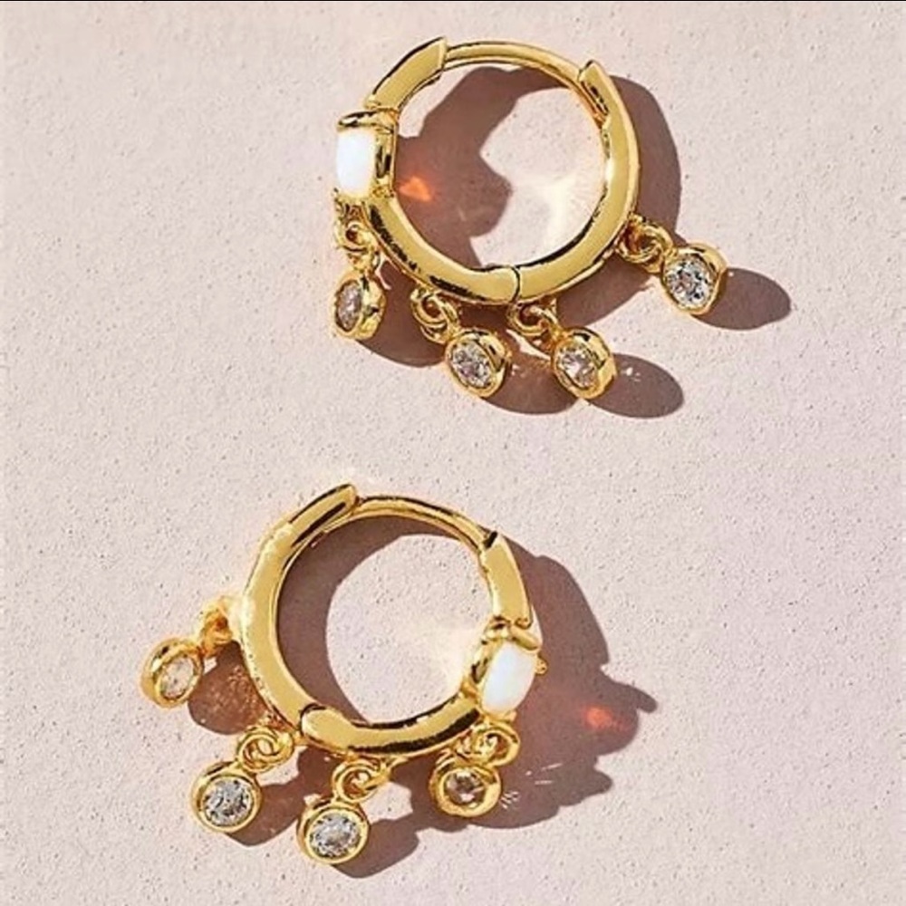 Mini Opal Huggie Hoop Earrings